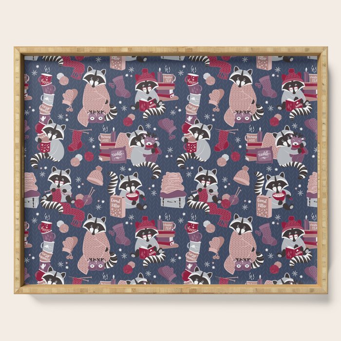 Hygge raccoon Serving Tray Gallery Image 1