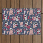 Hygge raccoon Outdoor Rug Gallery Image 1