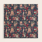 Hygge raccoon Wood Wall Art Gallery Image 1