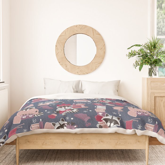 Hygge raccoon Duvet Cover Gallery Image 3
