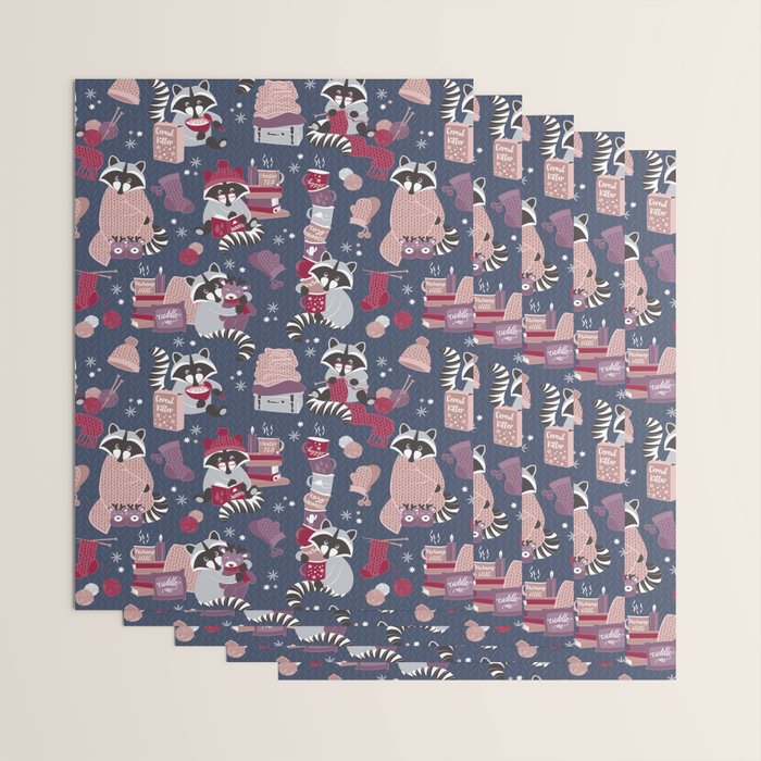 Hygge raccoon Wrapping Paper Gallery Image 3