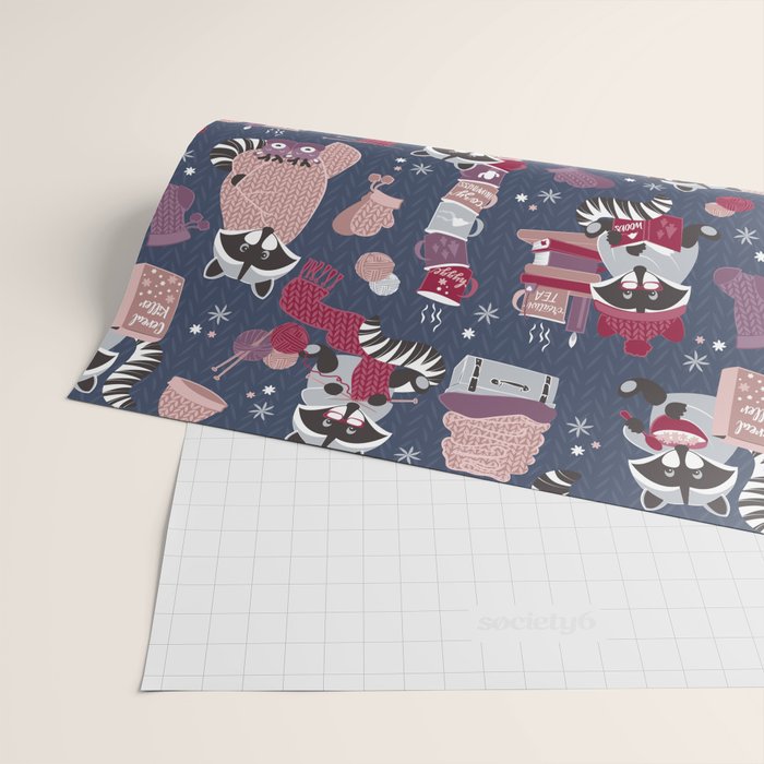 Hygge raccoon Wrapping Paper Gallery Image 2