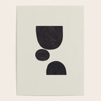 Black & White Minimalist Abstract Shapes Patterns Black Ink Painting Poster Gallery Image 4
