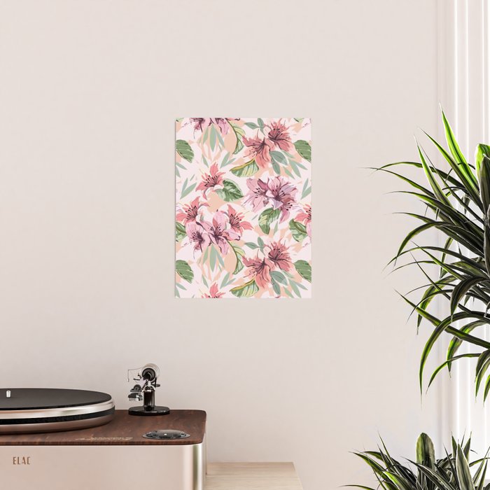 Pastel pink tropical bloom A Poster Gallery Image 2