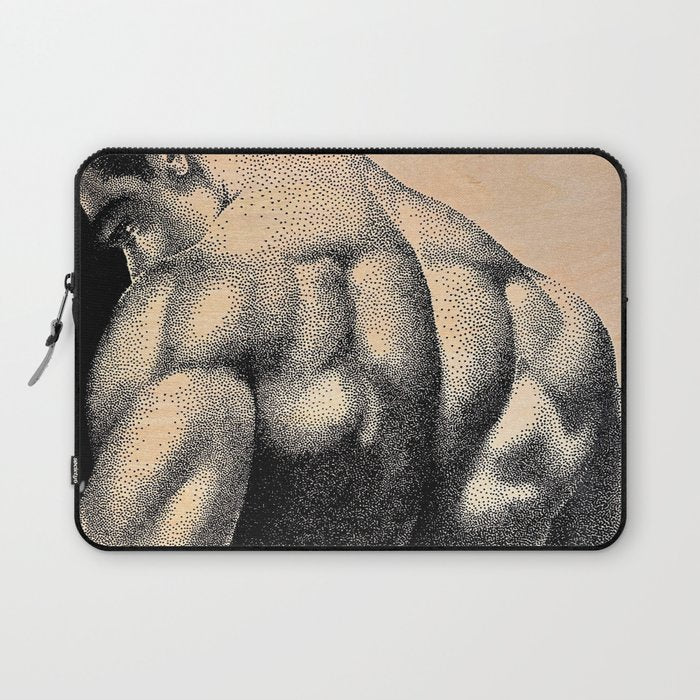 Grained 2 - NOODDOOD painting on wood Laptop Sleeve Gallery Image 1
