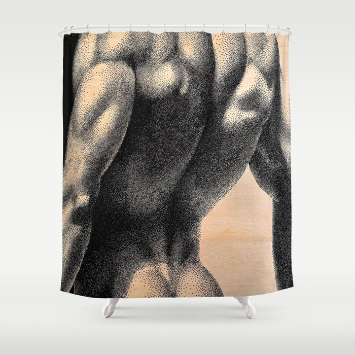 Grained 2 - NOODDOOD painting on wood Shower Curtain Gallery Image 1