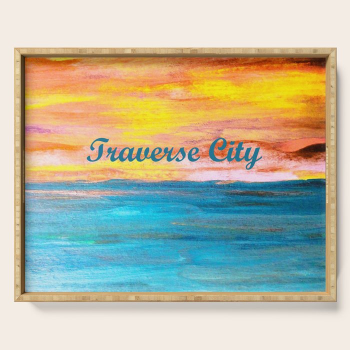 Traverse City Sunset Dream Serving Tray Gallery Image 1