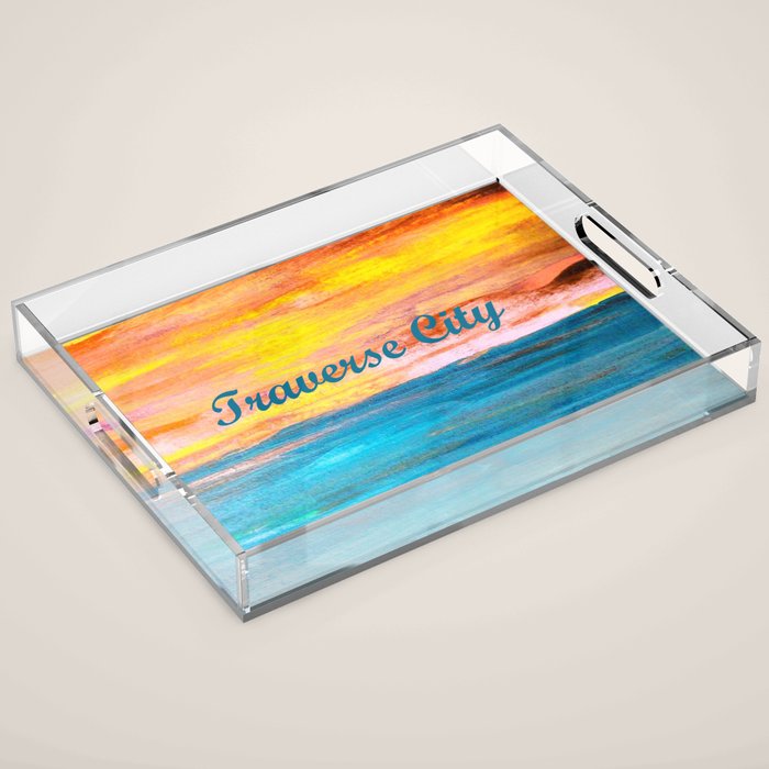 Traverse City Sunset Dream Acrylic Tray Gallery Image 1