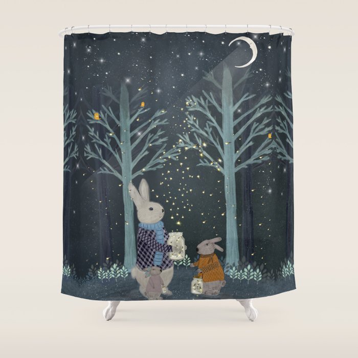 catching fireflies Shower Curtain Gallery Image 1