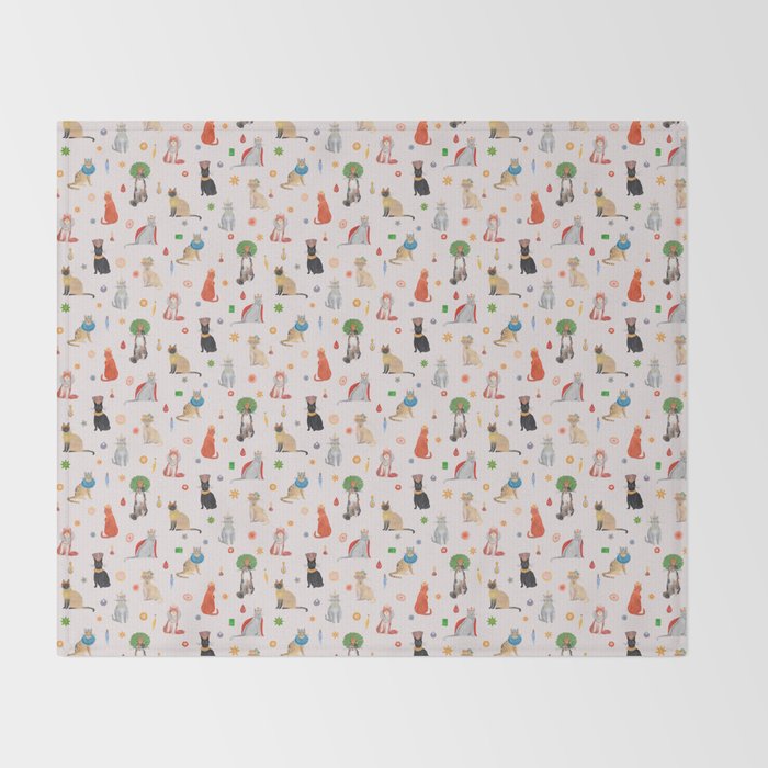 Cat Queens Throw Blanket Gallery Image 2