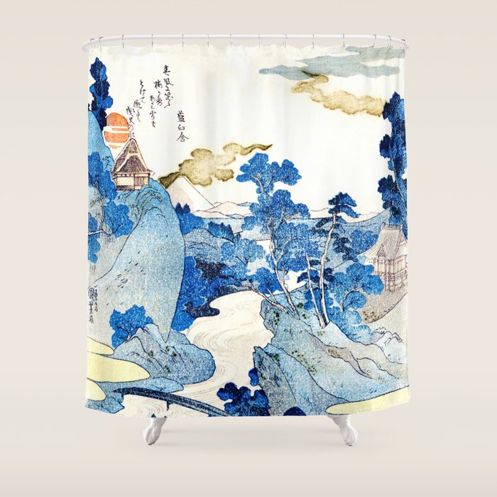An Evening View of Fuji (Fuji no Yukei) by Utagawa Kuniyoshi  Shower Curtain Gallery Image 1