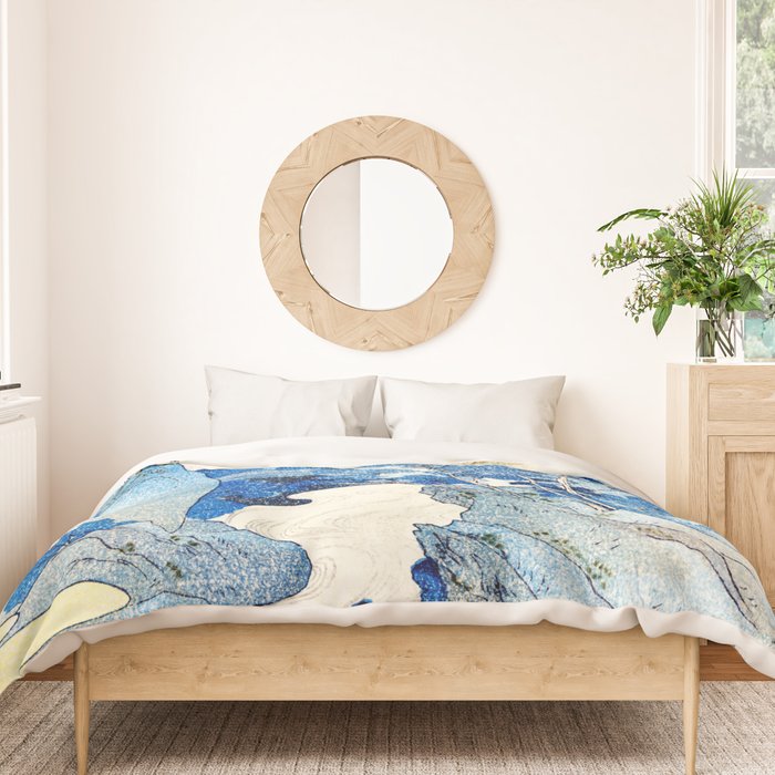 An Evening View of Fuji (Fuji no Yukei) by Utagawa Kuniyoshi  Duvet Cover Gallery Image 3