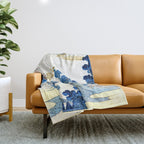 An Evening View of Fuji (Fuji no Yukei) by Utagawa Kuniyoshi  Throw Blanket Gallery Image 1