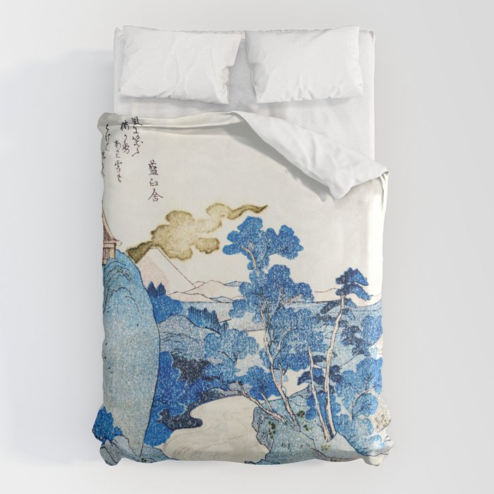 An Evening View of Fuji (Fuji no Yukei) by Utagawa Kuniyoshi  Duvet Cover Gallery Image 1