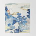 An Evening View of Fuji (Fuji no Yukei) by Utagawa Kuniyoshi  Throw Blanket Gallery Image 2