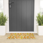 Yellow Vintage-Inspired 70s Floral Cottage Garden Welcome Mat Gallery Image 3