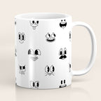Vintage cartoon mascot face doodle pattern Coffee Mug Gallery Image 1