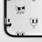Vintage cartoon mascot face doodle pattern Laptop Sleeve Gallery Image 3