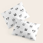 Vintage cartoon mascot face doodle pattern Pillow Sham Gallery Image 3
