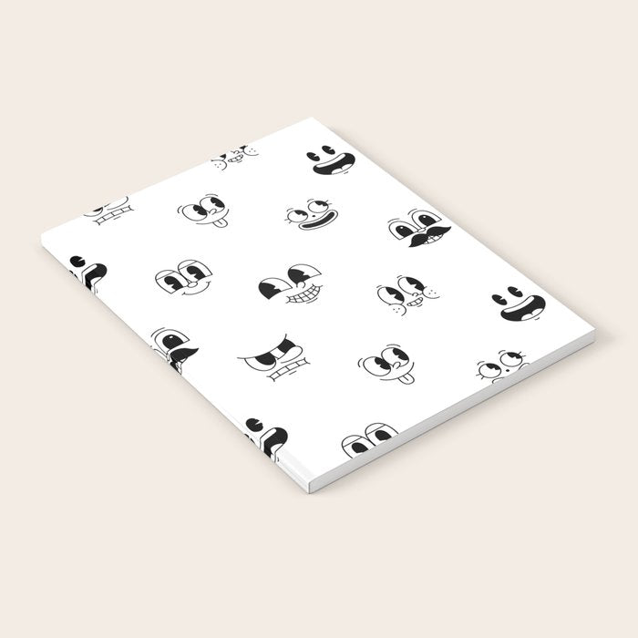 Vintage cartoon mascot face doodle pattern Notebook Gallery Image 2
