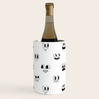 Vintage cartoon mascot face doodle pattern Wine Chiller Gallery Image 3