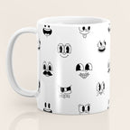 Vintage cartoon mascot face doodle pattern Coffee Mug Gallery Image 3