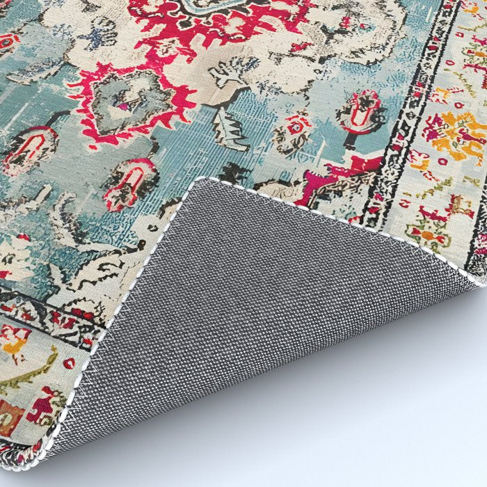 Vintage Oasis: Colorful Moroccan Bohemian Texture Art Rug Gallery Image 4