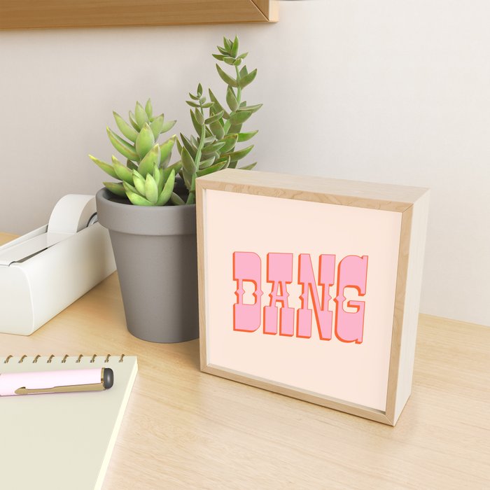 DANG - western style saloon font in retro mod colors (bright pink and orange) Mini Art Print Gallery Image 2