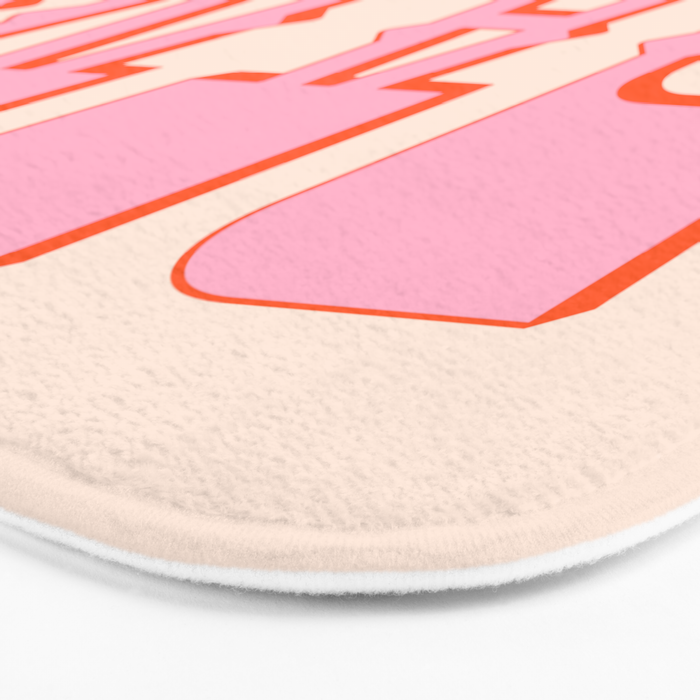 DANG - western style saloon font in retro mod colors (bright pink and orange) Bath Mat Gallery Image 3