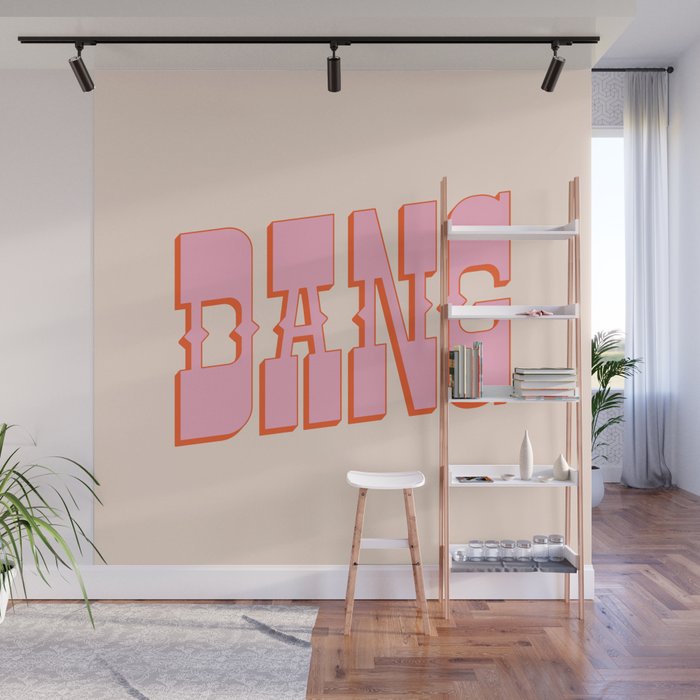 DANG - western style saloon font in retro mod colors (bright pink and orange) Wall Mural Gallery Image 1