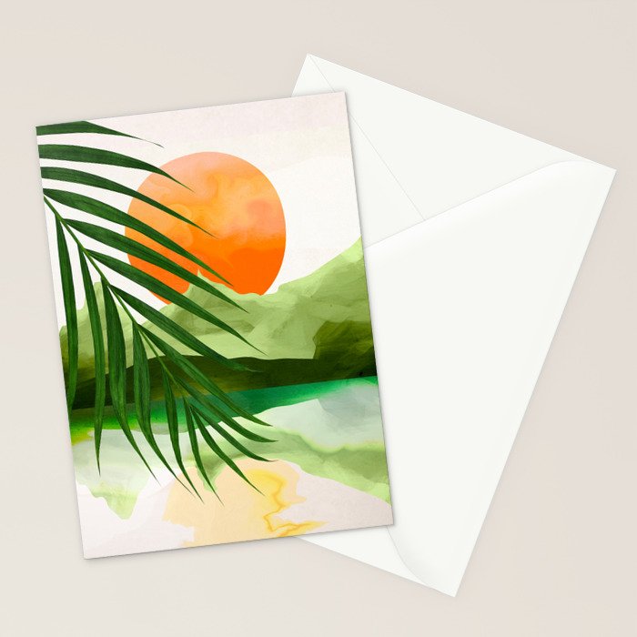 Abstract Art Tropical Leaves 140 Stationery Card Gallery Image 2