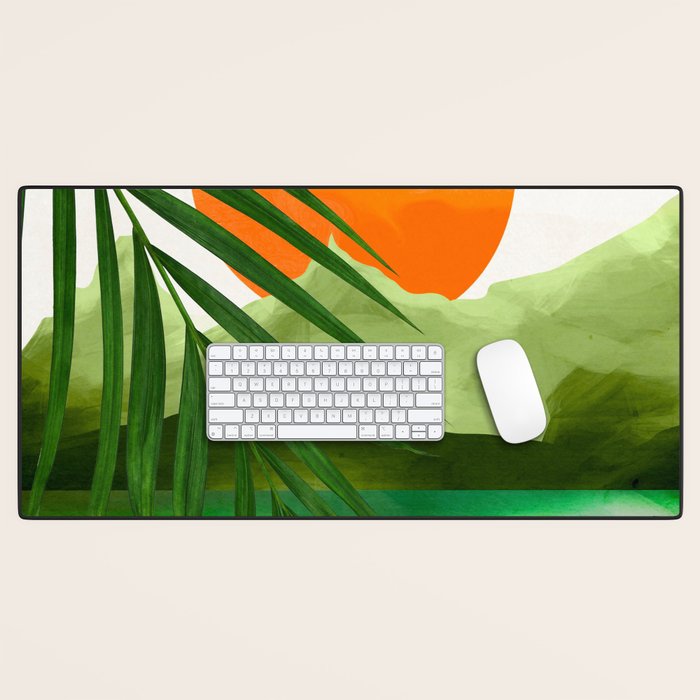 Abstract Art Tropical Leaves 140 Desk Mat Gallery Image 1