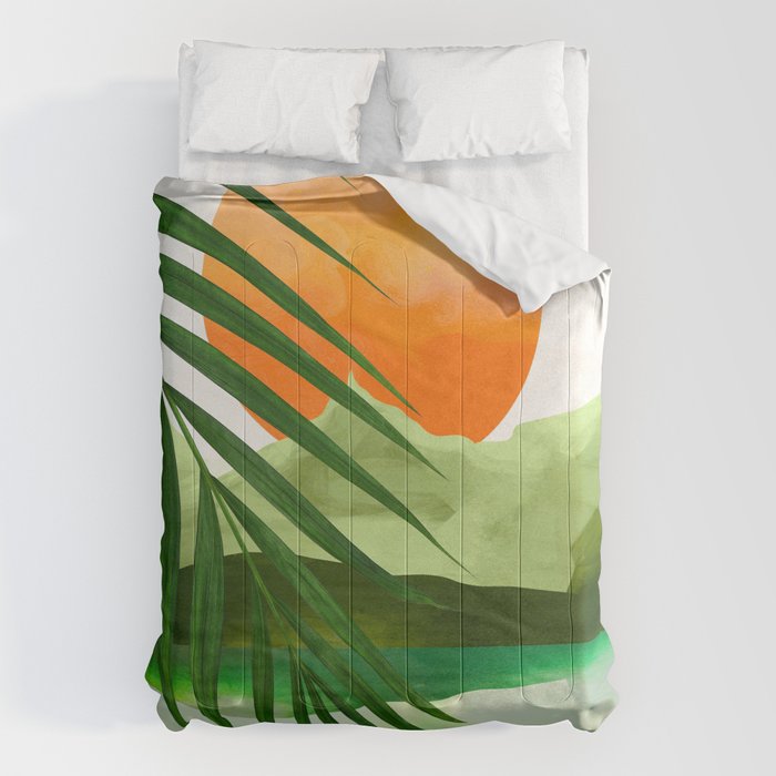 Abstract Art Tropical Leaves 140 Comforter Gallery Image 6
