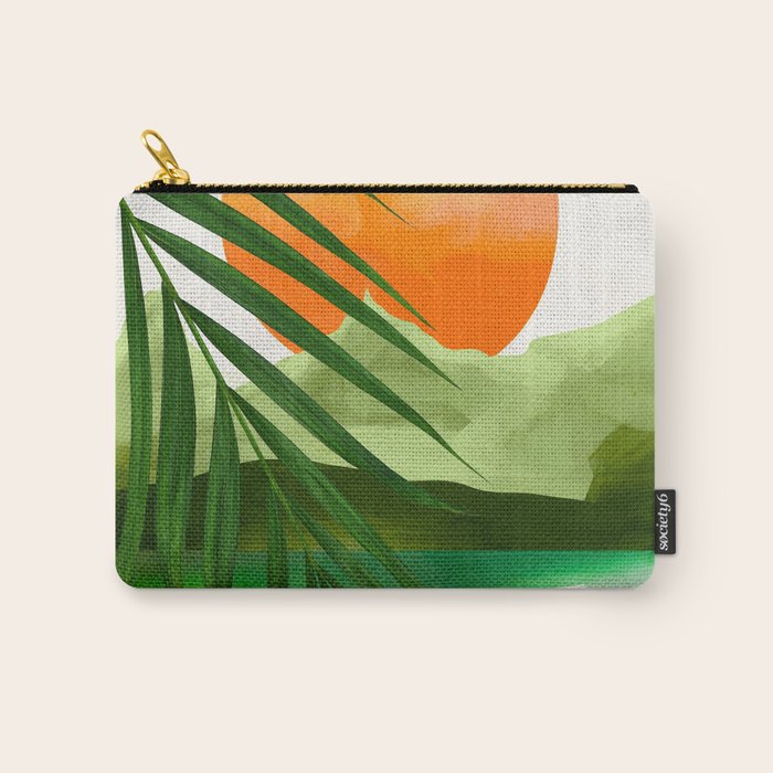 Abstract Art Tropical Leaves 140 Carry All Pouch Gallery Image 1