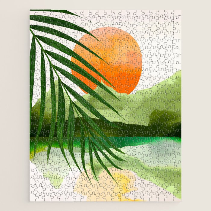 Abstract Art Tropical Leaves 140 Jigsaw Puzzle Gallery Image 1