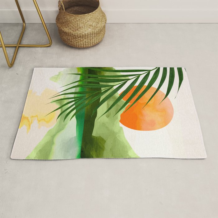 Abstract Art Tropical Leaves 140 Rug Gallery Image 1