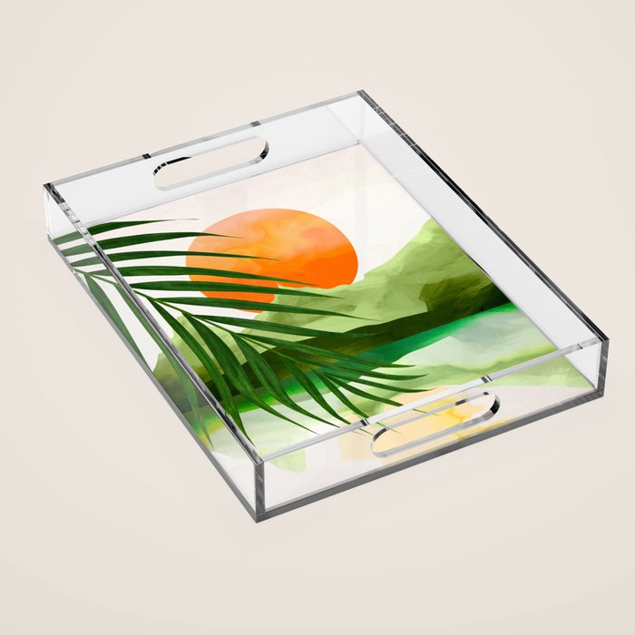 Abstract Art Tropical Leaves 140 Acrylic Tray Gallery Image 1