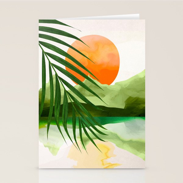Abstract Art Tropical Leaves 140 Stationery Card Gallery Image 2