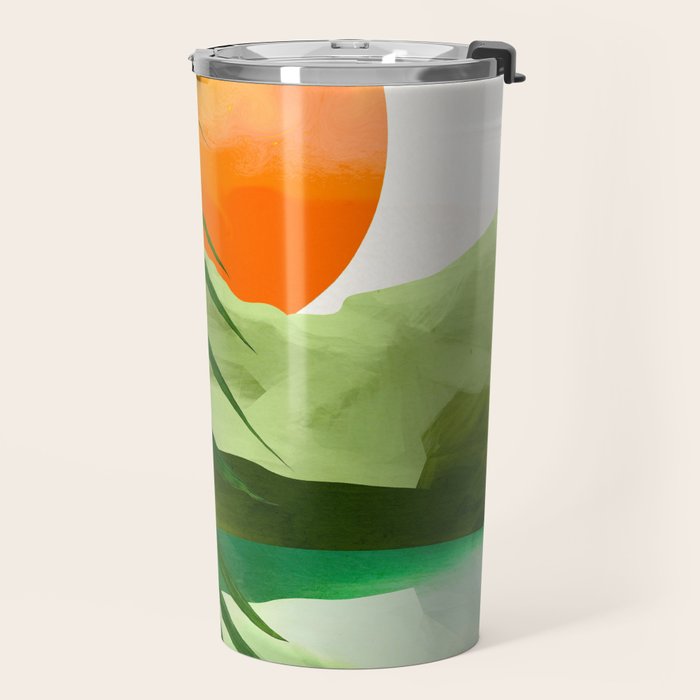 Abstract Art Tropical Leaves 140 Travel Mug Gallery Image 2