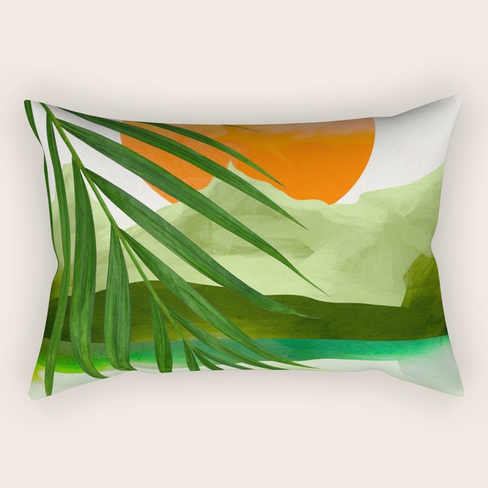 Abstract Art Tropical Leaves 140 Rectangular Pillow Gallery Image 1