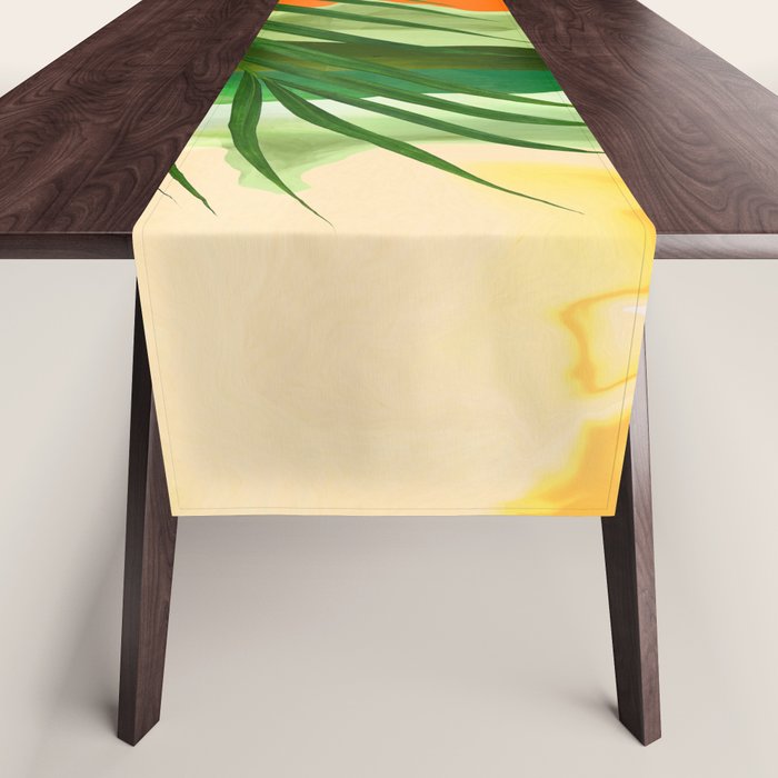 Abstract Art Tropical Leaves 140 Table Runner Gallery Image 1