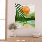 Abstract Art Tropical Leaves 140 Wall Tapestry Gallery Image 2