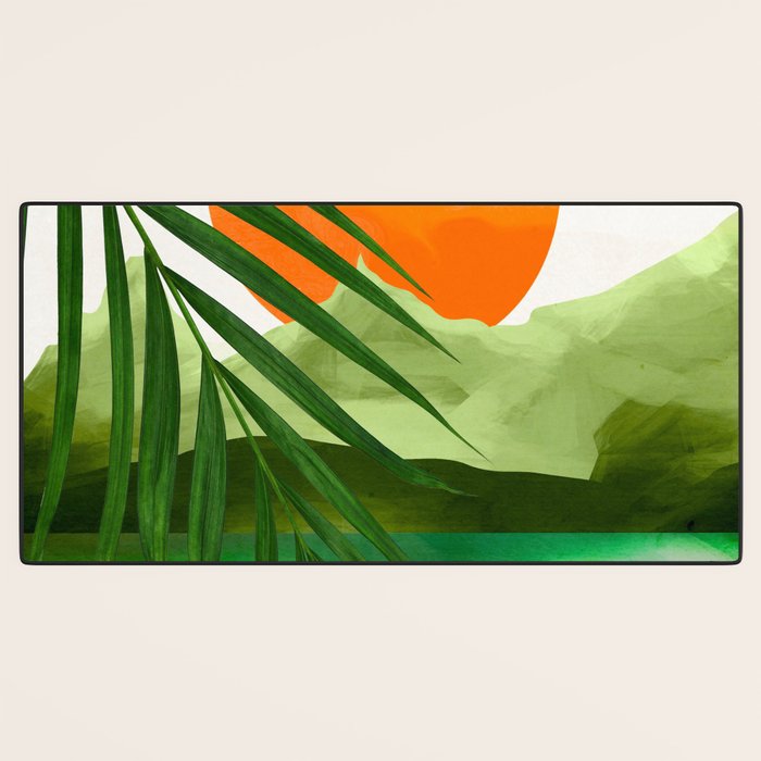 Abstract Art Tropical Leaves 140 Desk Mat Gallery Image 3