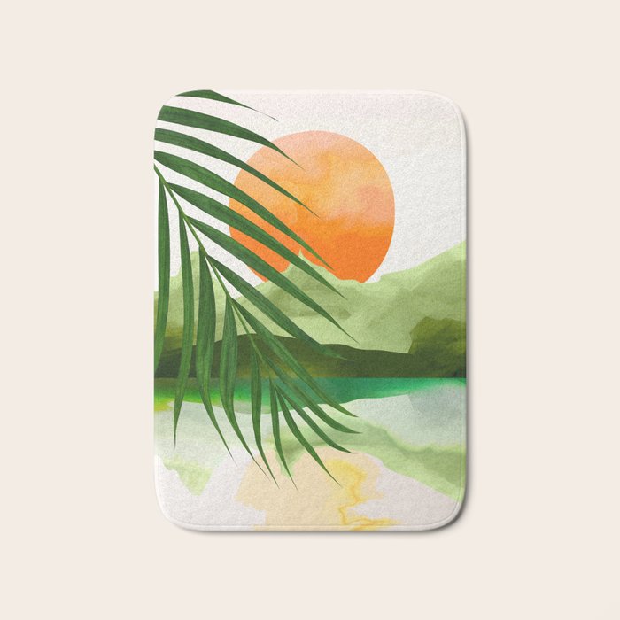 Abstract Art Tropical Leaves 140 Bath Mat Gallery Image 1