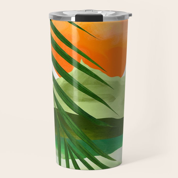 Abstract Art Tropical Leaves 140 Travel Mug Gallery Image 1