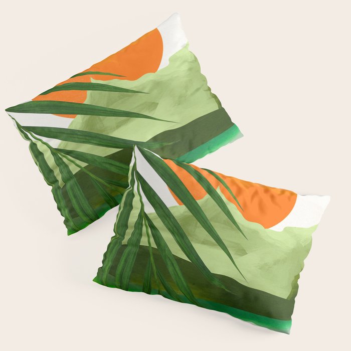 Abstract Art Tropical Leaves 140 Pillow Sham Gallery Image 1