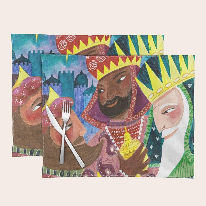 Christmas rejoice three wisemen kings star Placemat Gallery Image 1