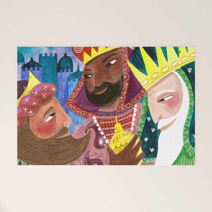 Christmas rejoice three wisemen kings star Welcome Mat Gallery Image 1