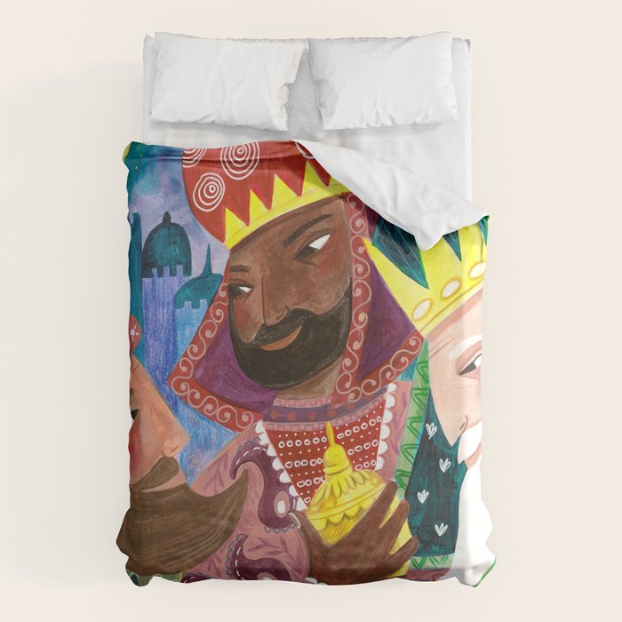 Christmas rejoice three wisemen kings star Duvet Cover Gallery Image 6