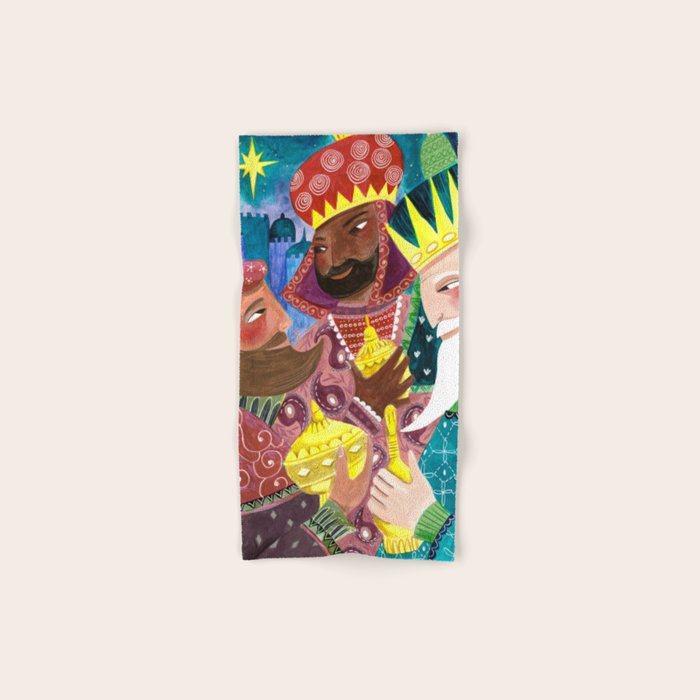 Christmas rejoice three wisemen kings star Bath Towel Gallery Image 1